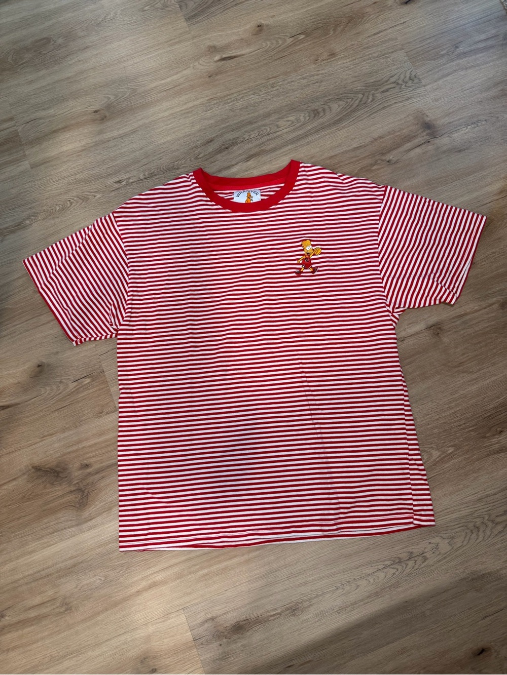 Whatever Forever Red & White Striped Short Sleeve Tee